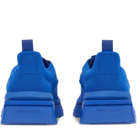 Ferragamo men’s knitted Nima cobalt blue sneakers new in box multiple sizes - Picture 3 of 5